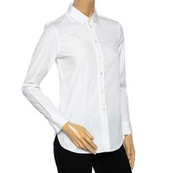 Saint Laurent White Cotton Button Front Shirt S