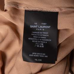 Saint Laurent Black Floral Lace & Silk Bow Detail V-Neck Dress L 