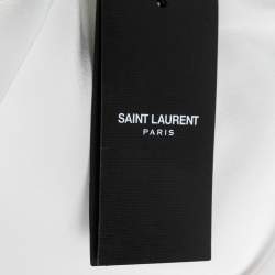 مملوكة مسبقًا Saint Laurent Pearl White Crepe de Chine Silk Shirt L