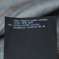 Pre Owned Saint Laurent Blue Denim Logo Embroidered Shorts M