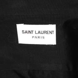 Pre Owned Saint Laurent Black Cotton Button Front Shirt L