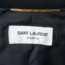 Pre Owned Saint Laurent Paris Black Wool Single Breasted Blazer L