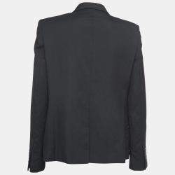 Pre Owned Saint Laurent Paris Black Wool Single Breasted Blazer L