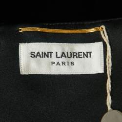 Saint Laurent Paris Black Velvet Pencil Skirt L