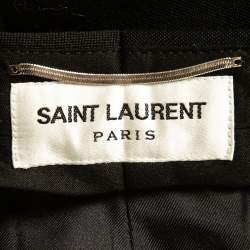 Pre Owned Saint Laurent Black Wool Wide Leg Trousers XL