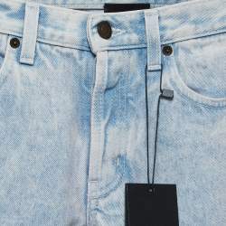 Saint Laurent Paris Blue In Marble Pink Denim Low Waist Jeans M Waist 27''