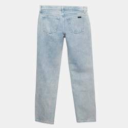 Saint Laurent Paris Blue In Marble Pink Denim Low Waist Jeans M Waist 27''