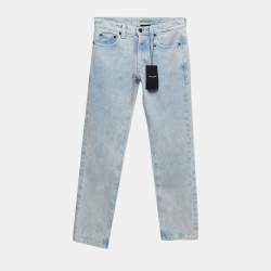 Saint Laurent Paris Blue In Marble Pink Denim Low Waist Jeans M Waist 27''
