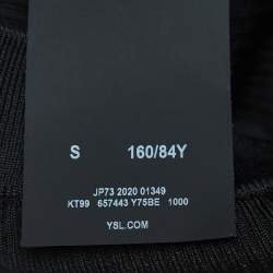 Saint Laurent Black Ribbed Stretch-Knit Shorts S