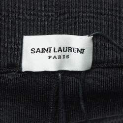 Saint Laurent Black Ribbed Stretch-Knit Shorts S