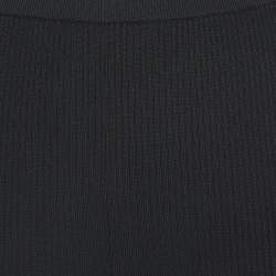 Saint Laurent Black Ribbed Stretch-Knit Shorts S
