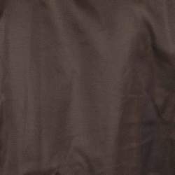 Pre Owned Saint Laurent Paris Brown Faux Fur Trim Satin Padded Bomber Jacket S