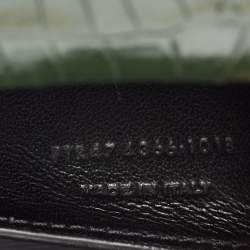 Saint Laurent Green Croc Embossed Leather New Small Kate Wallet on Chain