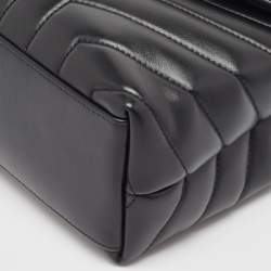 Pre Owned Saint Laurent Black Leather Small Loulou Shoulder Bag