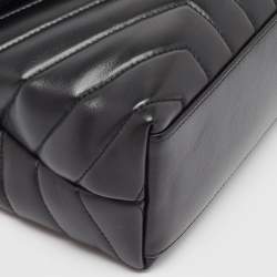 Pre Owned Saint Laurent Black Leather Small Loulou Shoulder Bag