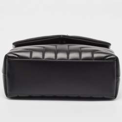 Pre Owned Saint Laurent Black Leather Small Loulou Shoulder Bag