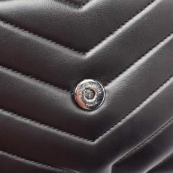Pre Owned Saint Laurent Black Leather Small Loulou Shoulder Bag