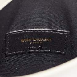 Pre Owned Saint Laurent Off White Leather Small Pouch