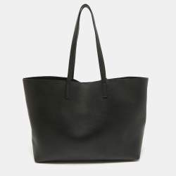 Pre Owned Saint Laurent Black Leather Large East/West Shopper Tote