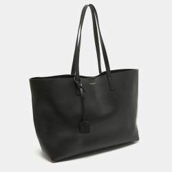 Pre Owned Saint Laurent Black Leather Large East/West Shopper Tote