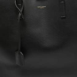 Pre Owned Saint Laurent Black Leather Large East/West Shopper Tote