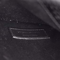 Pre Owned Saint Laurent Black Croc Embossed Leather Uptown Clutch