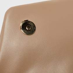 Pre Owned Saint Laurent Beige Matelassé Leather Small Loulou Shoulder Bag