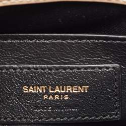 Pre Owned Saint Laurent Beige Matelassé Leather Small Loulou Shoulder Bag