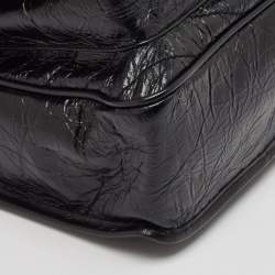 Saint Laurent Black Crinkled Leather Medium Niki Shoulder Bag
