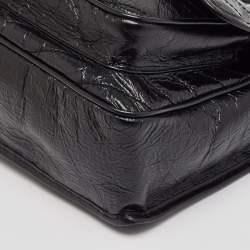 Saint Laurent Black Crinkled Leather Medium Niki Shoulder Bag
