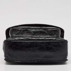 Saint Laurent Black Crinkled Leather Medium Niki Shoulder Bag