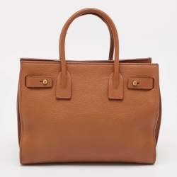 Saint Laurent Brown Leather Baby Classic Sac De Jour Tote