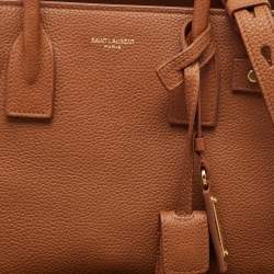 Saint Laurent Brown Leather Baby Classic Sac De Jour Tote