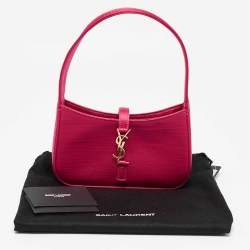 Saint Laurent Fuchsia Satin Mini LE 5 À 7 Pochette Bag