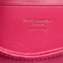 Saint Laurent Fuchsia Satin Mini LE 5 À 7 Pochette Bag