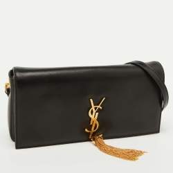 Saint Laurent Black Leather Small Kate Flap Shoulder Bag