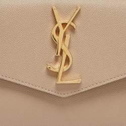 Saint Laurent Beige Leather Uptown Pouch