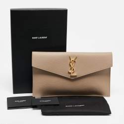 Saint Laurent Beige Leather Uptown Pouch