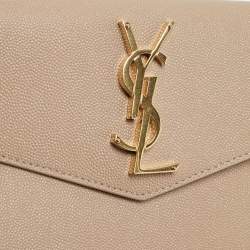 Saint Laurent Beige Leather Uptown Pouch
