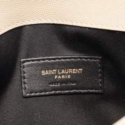 Saint Laurent Beige Leather Uptown Pouch