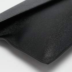 Pre Owned Saint Laurent Black Leather Uptown Pouch