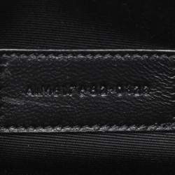 Pre Owned Saint Laurent Paris Burgundy Leather Cassandre Flap Pouch