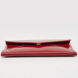 Saint Laurent Red Patent Leather Paloma Envelope Clutch