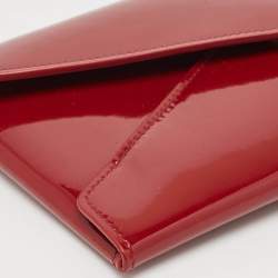Saint Laurent Red Patent Leather Paloma Envelope Clutch