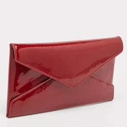 Saint Laurent Red Patent Leather Paloma Envelope Clutch