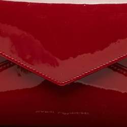 Saint Laurent Red Patent Leather Paloma Envelope Clutch