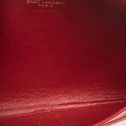Saint Laurent Red Patent Leather Paloma Envelope Clutch