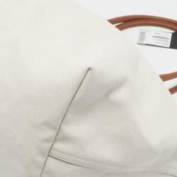 Pre Owned Saint Laurent Off White Canvas Maxi Rive Gauche Shopper Tote