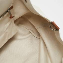 Pre Owned Saint Laurent Off White Canvas Maxi Rive Gauche Shopper Tote