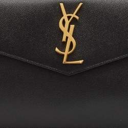 Pre Owned Saint Laurent Black Leather Uptown Pouch
